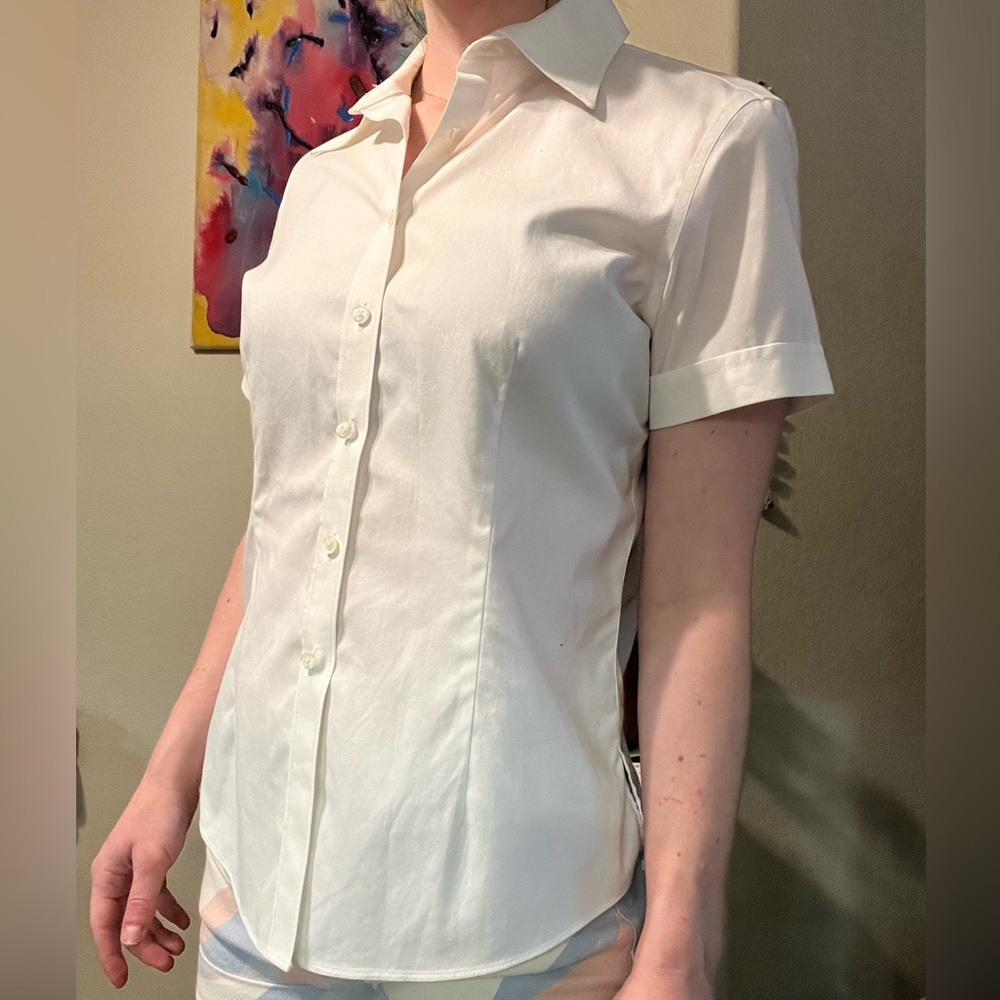 Brooks Brothers Petite White Button Down Shirt